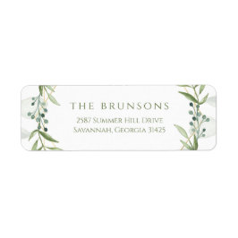 Geometric Greenery Returadress Etikett
