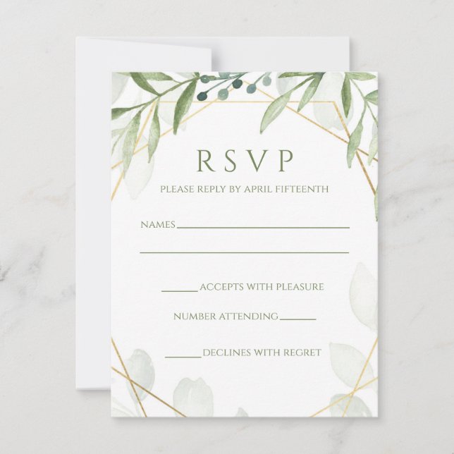 Geometric Greenery-svarskort (Framsida)