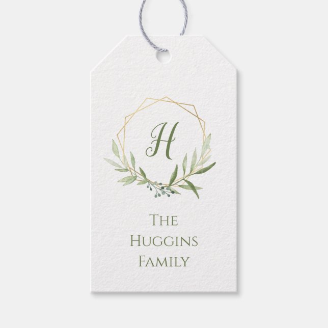 Geometric Greenery Wandey Presentetikett (Framsidan)