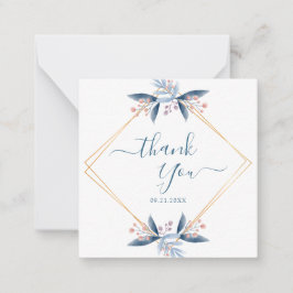 Geometric Greenery Wedding Budget Thank You Anteckningskort