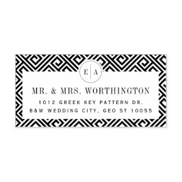 Geometric Grekiska Nyckel Classic Chic Bröllop Adr Självfärgande Stämpel