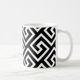 Geometric Grekiska Nyckel Mönster Kaffemugg