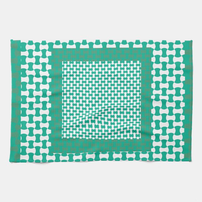 Geometric Grönt i Kitchen Towel eller Tea Towel Em Kökshandduk (Horisontell)