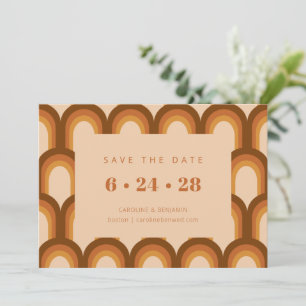 Geometric Groovy Fall Wedding 70-tal Spara Datumet