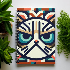 Geometric Grumpy Cat Ansikte bärbar dator Anteckningsbok