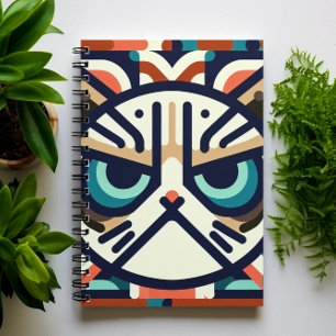 Geometric Grumpy Cat Ansikte bärbar dator Anteckningsbok
