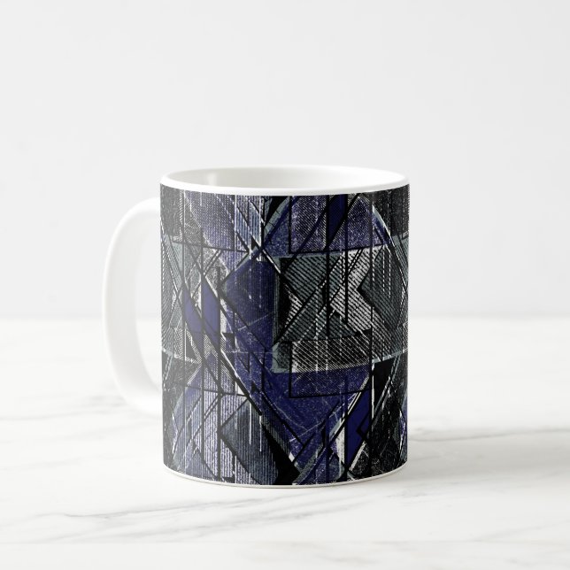 Geometric grunge print kaffemugg (Framsida vänster)