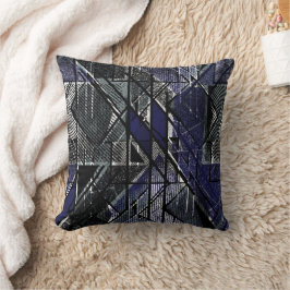 Geometric grunge print kudde