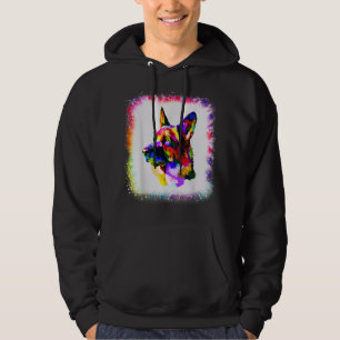 Geometric GSD German Shepherd Hund Boy Tie Dye Hoodie