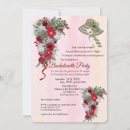 Geometric Guld Glitter Burgundy Bachelorette Party Inbjudningar