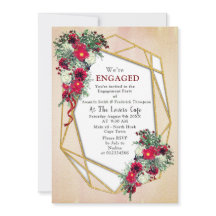 Geometric - Guld Glitter Burgundy Bouquets