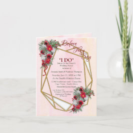 Geometric - Guld Glitter Burgundy par Shower Inbjudan