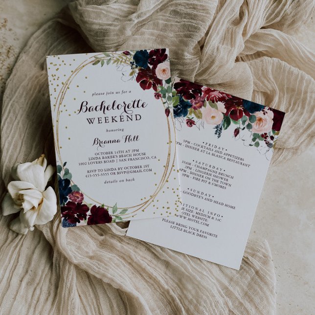 Geometric Guld Glitter Fall Bachelorette Helg Inbjudningar (Skapare uppladdad)