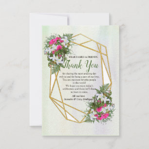 Geometric Guld Glitter Flower Bouquet OSA Kort