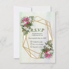Geometric - Guld Glitter Flower Bouquet OSA Kort