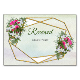 Geometric - Guld Glitter Flower Bouquet Theme Bordsnummer