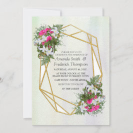 Geometric Guld Glitter Flower Bouquet Theme Inbjudningar