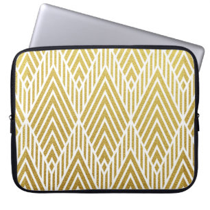 Geometric guld glitter sömlös mönster laptop fodral