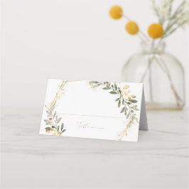 Geometric Guld Greenery Fall Wedplace Card Placeringskort