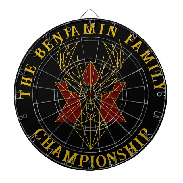 Geometric guld hjort djurart dekorativ anpassnings darttavla (Framsidan)