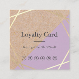 Geometric Guld Kraft tryckt Lavender Loyalty Fyrkantigt Visitkort