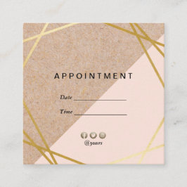 Geometric Guld KraftPrated Lt Rosa Möte Fyrkantigt Visitkort