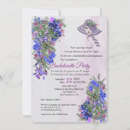 Geometric Guld & Lavenders Bachelorette Party Inbjudningar