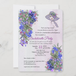 Geometric Guld & Lavenders Bachelorette Party Inbjudningar