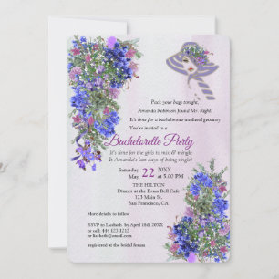 Geometric Guld & Lavenders Bachelorette Party Inbjudningar