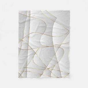 Geometric Guld Linjer Fleecefilt