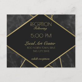 Geometric Guld Linjer och marble Reception Tilläggskort