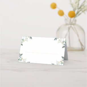 Geometric Guld Löv Bröllop Place Card Placeringskort