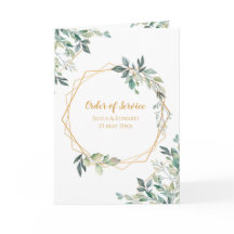 Geometric Guld Löv Bröllop serviceorder