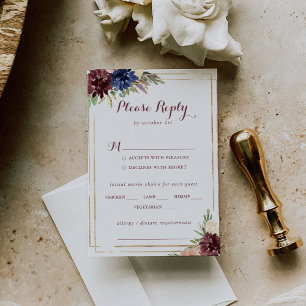 Geometric Guld Modern Bröllop Menu Choice OSA Kort