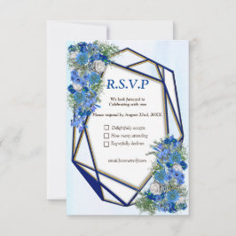 Geometric Guld-Navy ramar & Maj Flowers OSA Kort
