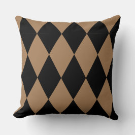 Geometric Guld och Black Diamond Harlequin Modern Kudde