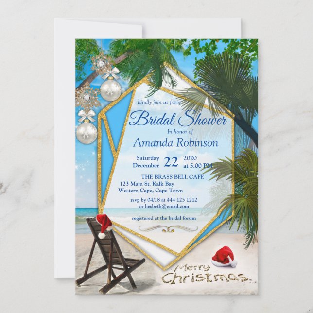 Geometric Guld Ram Möhippa Inbjudningar (Framsida)