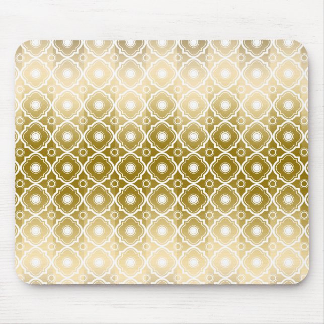 Geometric guld Rand & White Quatrefoil Geometric Musmatta (Framsidan)