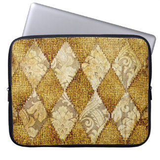 Geometric Guld: Retro Mönster Sophistication. Laptop Fodral
