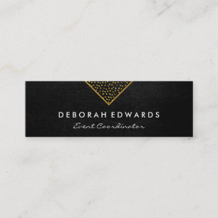 Geometric Guld Specks Faux Leather Mini Visitkort