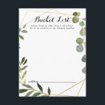 Geometric Guld Tropical Bröllop Bucket List Card Vykort<br><div class="desc">Dessa geometriska bocketkort för tropiska guld-bröllop är perfekten för en enkel bröllopsmottagning eller möhippa. Utformningen har handmålade vackra löv för grönt,  som lägger till ett guld-geometriskt ram. Ändra ordalydelsen till kostym vid alla livshändelser. Bucketlistskylten säljs separat.</div>