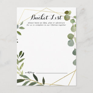 Geometric Guld Tropical Bröllop Bucket List Card Vykort