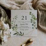 Geometric Guld Tropical Grönt 21:a födelsedagen Pa Inbjudningar<br><div class="desc">Den här geometriska grönten med guld-tropism,  21:a födelsedag,  är en perfekt för ett enkelt födelsedagsfirande. Utformningen har handmålade vackra löv för grönt,  som lägger till ett guld-geometriskt ram.</div>