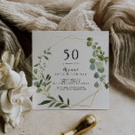 Geometric Guld Tropical Grönt 50:e Födelsedagsfest Inbjudningar<br><div class="desc">Denna geometriska guld-tropiska grönt 50:e födelsedagsfest inbjudan är perfekt för en enkel födelsedagsfest. Utformningen har handmålade vackra löv för grönt,  som lägger till ett guld-geometriskt ram.</div>
