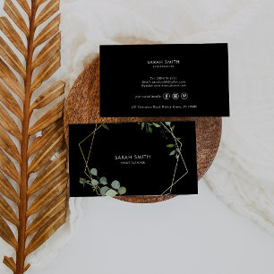 Geometric Guld Tropical Grönt Black Visitkort