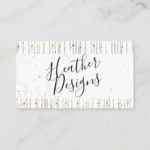 Geometric Guld White Foil Shine Mönster Visitkort