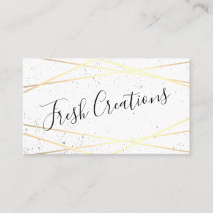 Geometric Guld White Foil Shine Visitkort