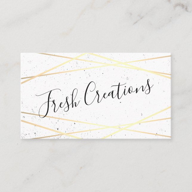 Geometric Guld White Foil Shine Visitkort (Framsida)