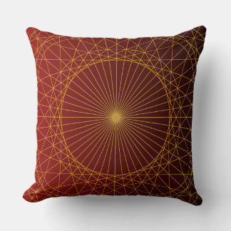 Geometric gyllene line red gradient modern lyx kudde