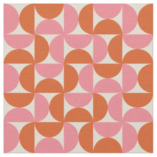 Geometric HalCircles Rosa Orange i mitten av århun Tyg